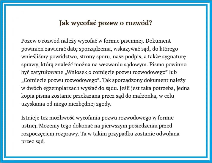 Jak wycofać pozew o rozwód? Procedura i konsekwencje prawne Jak wycofać pozew o rozwód? Procedura i konsekwencje prawne