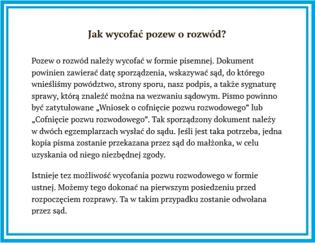 Jak wycofać pozew o rozwód? Procedura i konsekwencje prawne Jak wycofać pozew o rozwód? Procedura i konsekwencje prawne