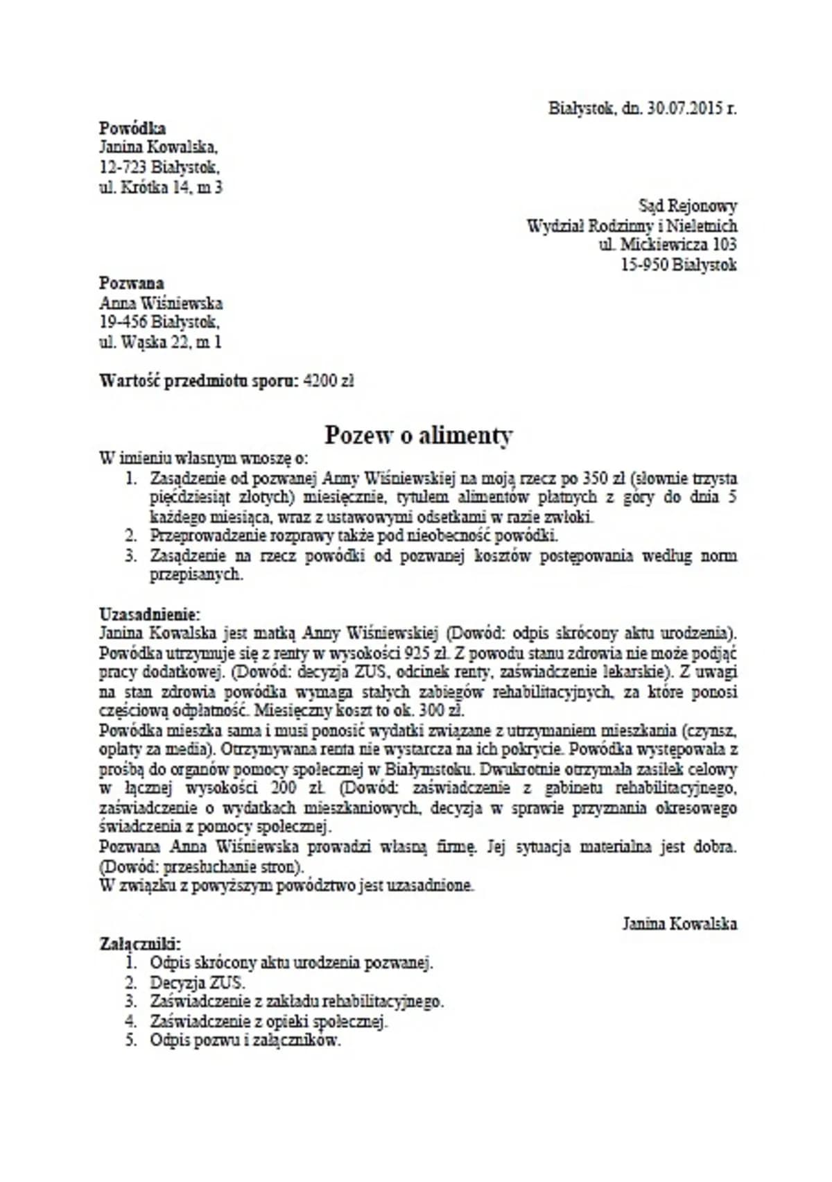 Jak napisać pozew o alimenty na siebie? Krok po kroku do sukcesu Jak napisać pozew o alimenty na siebie? Krok po kroku do sukcesu