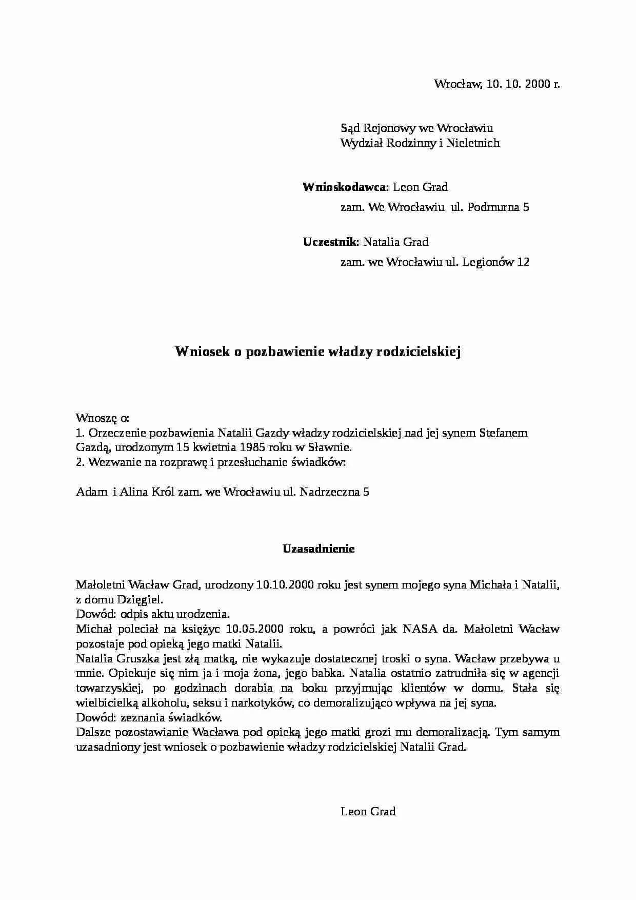 Pytania sądu o pozbawienie władzy rodzicielskiej - co warto wiedzieć Pytania sądu o pozbawienie władzy rodzicielskiej - co warto wiedzieć
